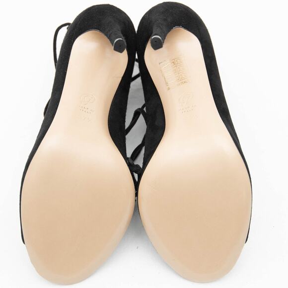 M. Gemi Designer The Marea Black Suede Strappy Stilletto Heels Size 37.5 US 7 - Picture 7 of 11